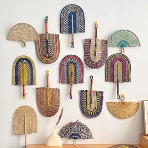 CHIZHIDU | Nordic Style Handwoven Sea Grass Fan Wall Decoration
