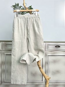 PENGUINDANCE | High-End Pure Linen Mens Summer Thin Cotton-Linen Casual Pants Loose Straight Leg Long Trousers Breathable Comfortable Business Gentleman Style