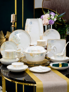 mornenjoy | Home Chinese Style Bone China Dinnerware Set
