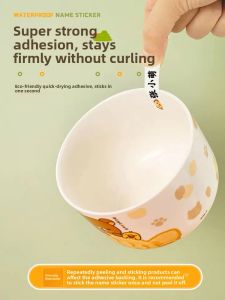 MONLEYTA | Kindergarten Name Stickers Waterproof Tear-Resistant Transparent Cup Pencil Bag Labels Cute Cartoon Names Tags For Enrolment