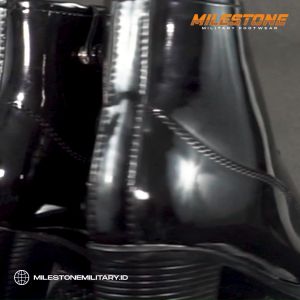 MILESTONE Sepatu Boots PDH Sus Panjang SIntetis Warna Hitam Bahan Sintetis Cocok Untuk Wanita Kantoran Untuk Dinas Meeting Pesta Hangout Dll