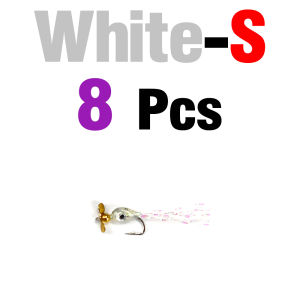 3D Eyes Bright Color Propeller Sequins Lures UV Epoxy Fishing Flies Rotate Spinner Bait Artificial Fishing Lures 8Pcs Pack