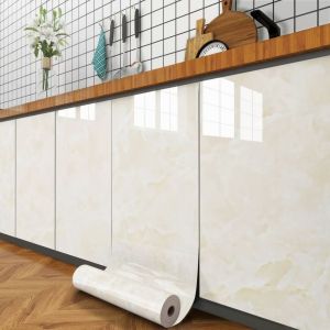Marble Vinyl DIY Waterproof Oil-proof Heat-resistant Self Adhesive Wallpaper Bathroom Kitchen Contact Paper  For Furniture Decor