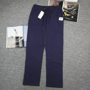 กางเกงกีฬาขาตรงผ้าฝ้ายแท้บางฤดูใบไม้ผลิและฤดูร้อนสำหรับผู้ชาย กางเกงขายาวทรงหลวมเอวสูง กางเกงขายาวลำลองสำหรับผู้ชาย