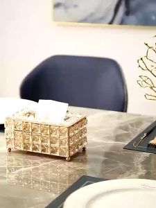 【SHIP IN 24H】Crystal tissue box Europe style Luxury Paper Towel Crystal Storage Box Home Supplies