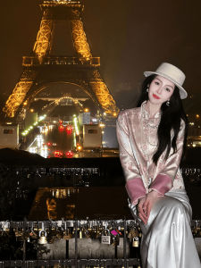 Chic Chinese Style Acetate Sleeve Patchwork Magnetic Button Stand Collar Long Sleeve Outerwear by Bequeenstory for Young Women