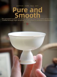 MIANXIAOCHENG | Heat Resistant Gaozhu Jade Porcelain Tea Cup