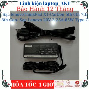 Sạc Laptop Lenovo ThinkPad X1 Carbon 5th 6th 7th 8th Gen- Sạc Lenovo 20V-3.25A-65W Type C