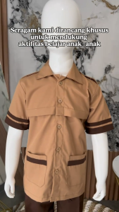 Atasan Pramuka Pendek Seragam Sekolah SD Anak Laki-laki Kelas 1-6