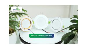 Đèn âm trần Kingeco 8W ánh sáng đổi màu và 1 màu mặt viền cong nổi vàng/bạc kích thước lỗ khoét trần 90mm