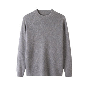 Yaloo Mens 100% Pure Wool Knitted Sweater Casual round Neck Warm Inner Wear Top Autumn New Style Comfortable Business Shirt