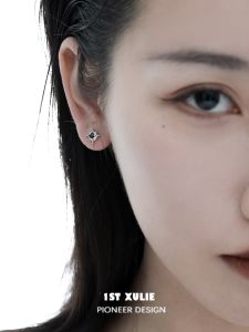 S925 Sterling Silver Zircon Stud Earrings Womens Ear-Caring XINGX Earrings Special-Interest Design Classy Earrings Removal-Free before Sleep Mens