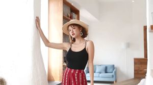 1K Tanktop Pakaian Dalam Wanita Korean P641 Tangtop Bra Wanita Polos Cup Busa Tali Silang Belakang