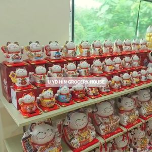 🌟🇲🇾READY STOCK🌟H11/13cm ceramic Solar lucky cat home/car decoration🌟5/6寸太阳能陶瓷摇手招财猫 居家/车内装饰系列🌟