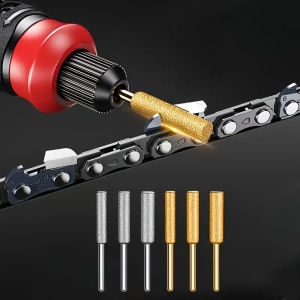 12PCS Diamond Chainsaw Sharpener Set Titanium Coated Corundum Sharpener Head Rotary Tool Burr Stone File for Chainsaw Jade G