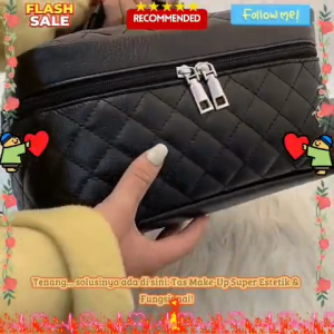 FLASH SALE !!! Tas Kosmetik Travel Tas Brush Tas Makeup dan Organizer Kosmetik Bahan Nylon - Hitam - PENGIRIMAN CEPAT & GRATIS !!!