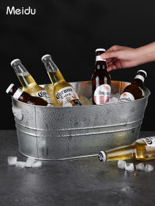 Large Capacity Beer Ice Bucket Bar Stall Ice Block Bucket Internet Famous Champagne Beverage Cooler Metal Drinkware