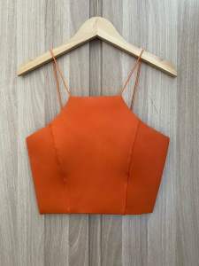 เสื้อครอปคอตัด(สายสปาเกตตี้)#nu003