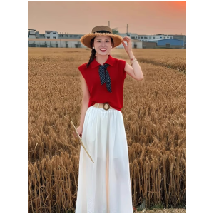 HUOLISI | Korean Style Red Icesilk Polo Neck Short Sleeve T-Shirt