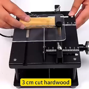 Mini Electric Table Saw Desktop Cutter - 200W 12-24V Speed Angle Adjustable for Wood Plastic Acrylic