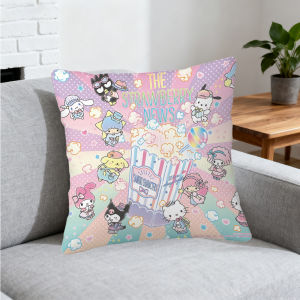 Sanrio | Sanrio Cinnamoroll Logo Pillow Cushion Cover Pillowcase Living Room Sofa Home Decor Customized
