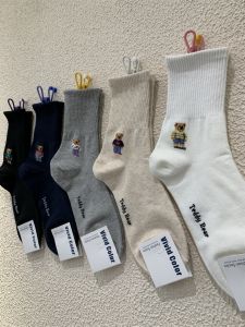 South Korea Vivid Color Womens Socks Dongdaemun Street Internet-Famous Cartoon Bear Waist Sports Knee Socks Socks