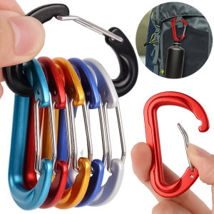 2pcs Mini Carabiner Aluminum Alloy D-Ring Buckle Spring Snap Hook Keychain Outdoor Backpack Camping Mountaineering Gear