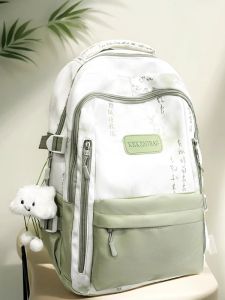 Large Capacity School Backpack for Girls Ethnic Style High School Student Double Shoulder Bag Trendy Design Water Resistant Nylon