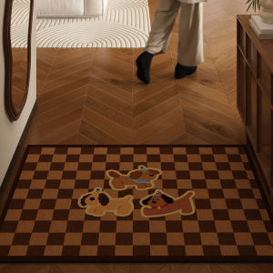 Retro Dog Pattern Absorbent Non-slip Door Mat