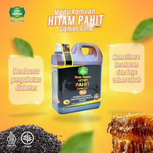 Madu Hitam Pahit Propolis Daun Insulin Brotowali Bidara plus Sambiloto Gamat Gold Kemasan Plastik 1 KG