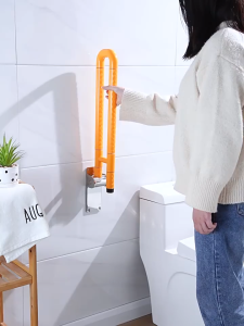 RC-Global Safety Toilet Handrail Grab Bar for elderly & disabled / Anti-Slip Anti-fall & Flip-up design / Wall-mounted required / SUS 304 Base plate