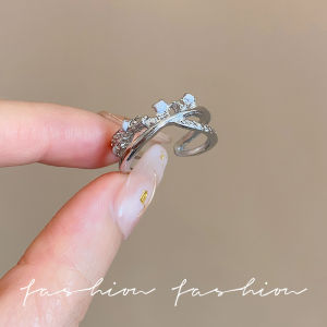 Elegant Open Ring Womens Luxury Minimalist Couples Ring Zirconia Band Ring Fashionable Korean Style Jewelry Accessory