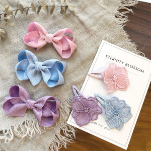 Baby Girl Bows Hair Accessories South Korea Import Bronzing Twisted Blades Bows Hand Sewing Drill Laminate BB Stainless Steel Clip