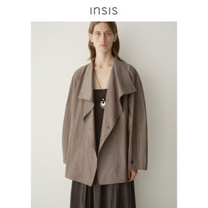 INSIS FEMME | Dense Cotton Large Collar Casual Artsy Womens Windbreaker