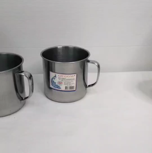 แก้วน้ำ มีหูจับ ใบใหญ่ ขนาด ความจุ 750 ml. แพ็ค 6 ใบ แก้วสแตนเลสมีหูจับ