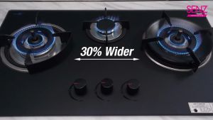 SENZ TRESOR Anti-Dry Burning Technology 3 Plate Burner Gas Stove