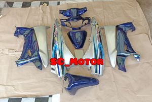Cover Body Fullset Halus Honda Karisma 125 X 2003 s/d 2005 Warna Biru Silver