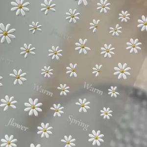Bộ Miếng Dán Móng Tay Hình Hoa Trắng Nổi 5D Tự Dính Trang Trí Nghệ Thuật Móng Tay Hoa Phong Cách Dễ Thương Ngọt Ngào Hàng Ngày