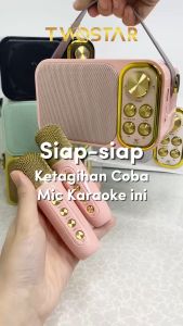 TWOSTAR Speaker 2 Mic Bluetooth Mini Terbaik Karaoke Set Home TV Portable Full Bass