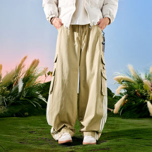 Vintage Loose Fit Multi-pocket Plaid Jogger Pants