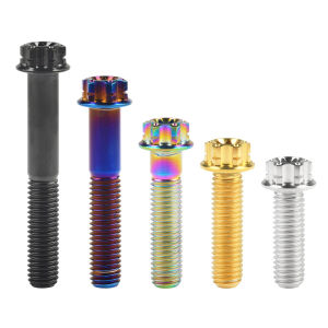 Wanyifa Titanium Bolt M10x15-90mm Pitch1.25/1.5mm Flange Torx T50 Head Screws for Motorcycle Calipers Refitted