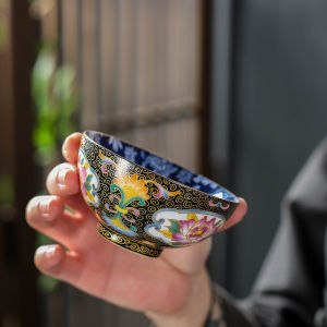 Đĩa Trà Sứ Thủ Công Lớn Màu Xanh Lam Sứ Jingdezhen Enamel Chủ Sở Hữu Cốc Trà Cốc Trà Gongfu Cốc Trà Bằng Sứ