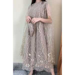 GAMIS ABYA KEBAYA BORKAT PANJANG FULL FURING RESLETING BELAKANG JAHITAN RAPI GRATIS MASKER MURAH BERKUALITAS MEWAH