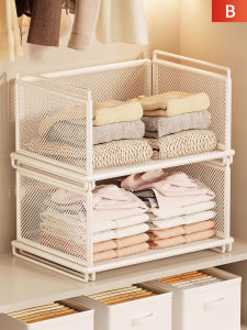 Space-saving Stackable Storage Shelf for Clothes