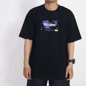 Yesterday – Kaos Pria Distro Premium 24s Tshirt Cowok Keren Hitam Ouval