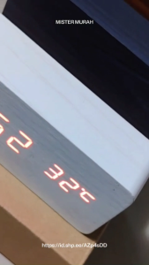 BISA COD - JAM ALARM ALARAM MEJA LED WOOD DIGITAL MOTIF KAYU 1299 TEMPERATURE