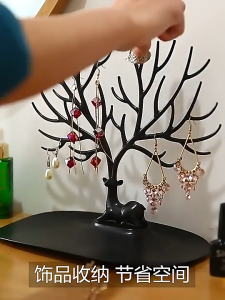 Tempatan Barang Kemas Tempat Simpan Aksesori Gadis Earring Necklace Deer Stand Rack Organizer Jewellery Display Accessories Storage 首饰架