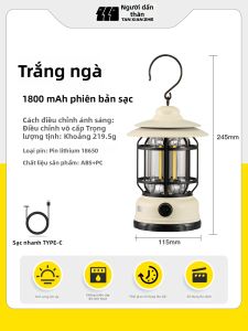 TanXianZhe | Đèn Dã Ngoại Kiểu Cổ Điển Treo Được Pin Dài