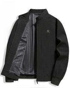 ROMON | Lormen Mens Stand Collar Jacket Short Style Spring Autumn New Youth Business Casual Workwear Windproof Outerwear