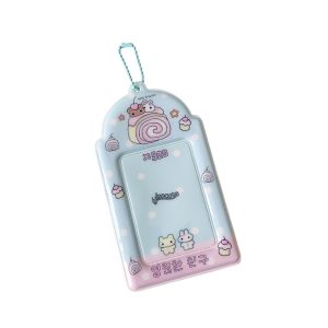 PVC Cartoon Dog Cake Photo Frame 3 Inch Clear Photo Protector Hanging Party Decoration for Birthday and Event Gifts